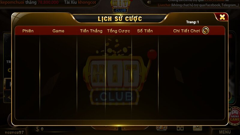 Bạn có thể theo dõi lịch sử cược của tài khoản