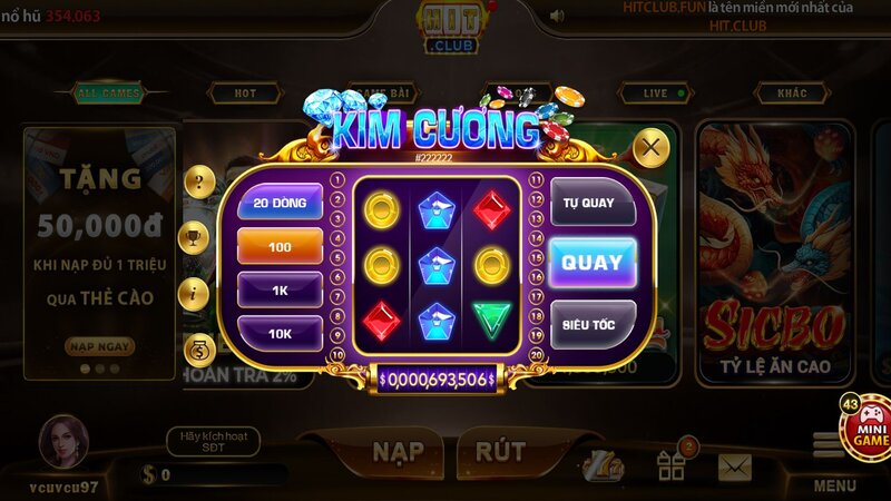 Minigame Kim Cương quay hũ với luật chơi đơn giản